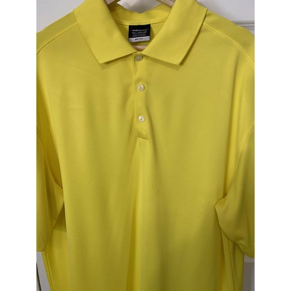 Nike Golf Dri-Fit Men’s Sz‎ XXL Golfing Polo Shirt Yellow - Picture 3 of 7